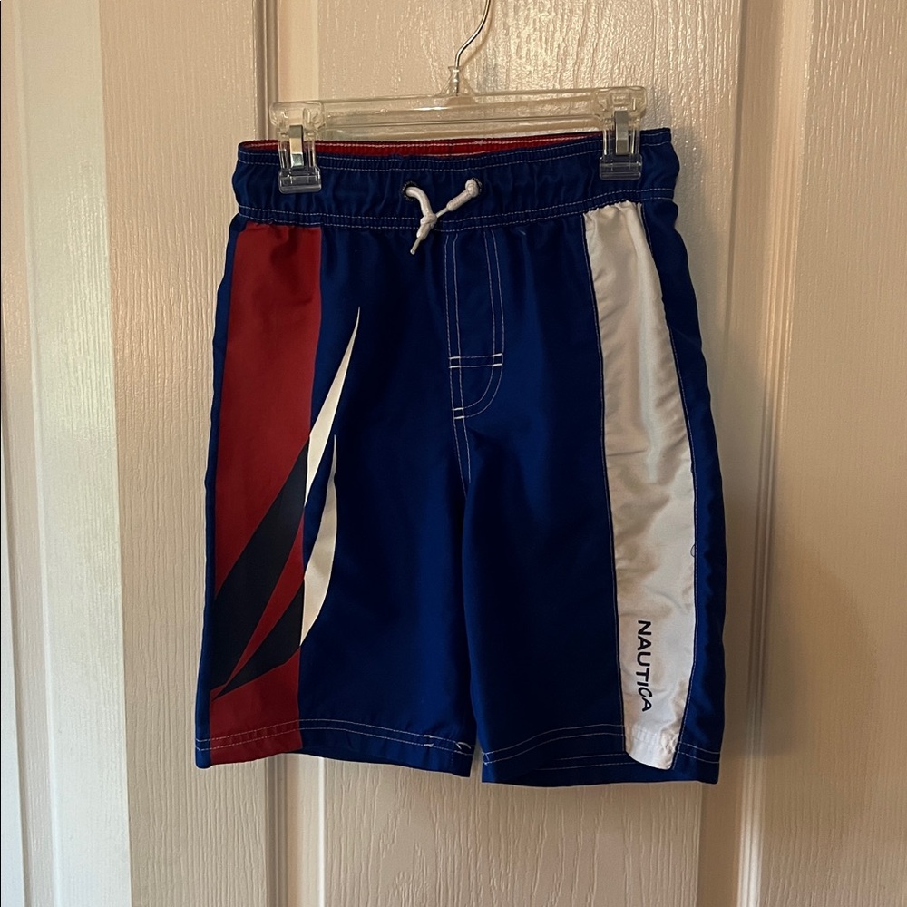 Nautica Red and White SwimTrunks